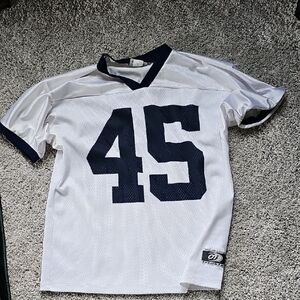 Kids White and Navy Sports Jersey